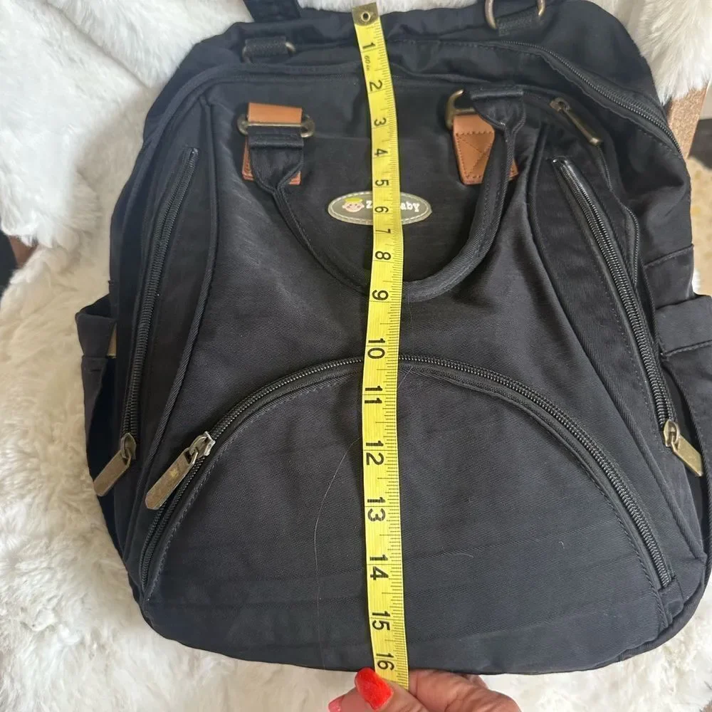 ZaZa Baby Black Diaper Bag Backpack Organizer Waterproof Travel